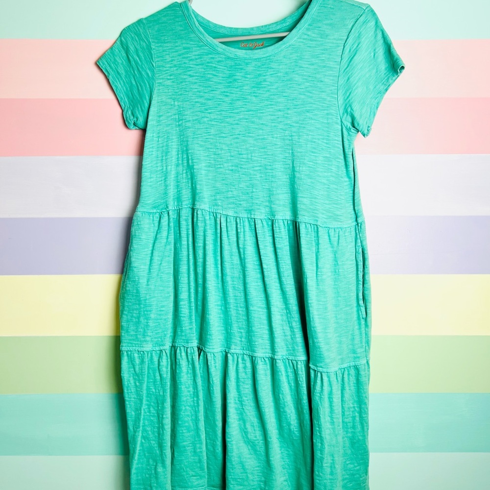 Cat & Jack 3 tier dress, teal, size 10/12